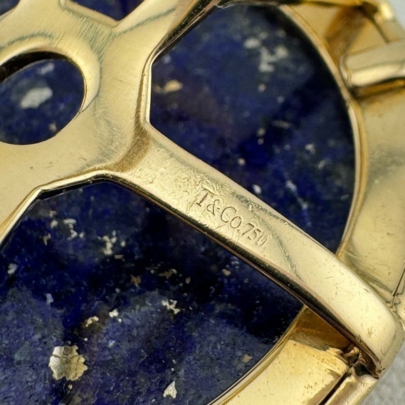 RARE Tiffany & Co. 18k Paloma's. Zellige Cocktail Ring with Lapis Lazuli Size 7 - Picture 8 of 10